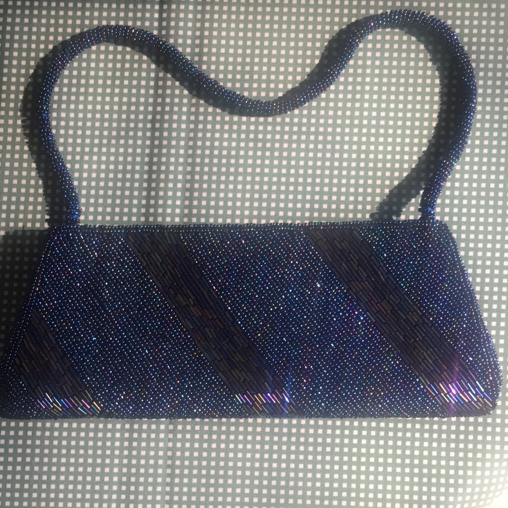 Bijoux Terner Blue Beaded Small Purse